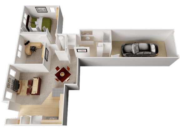 Wildwood Floor Plan at Westview Heights Apartments, Portland, 97229