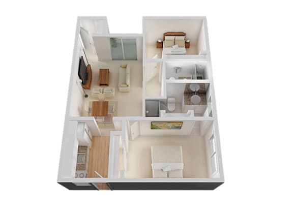 Two Bed Two Bath Floor Plan at The Glens, California