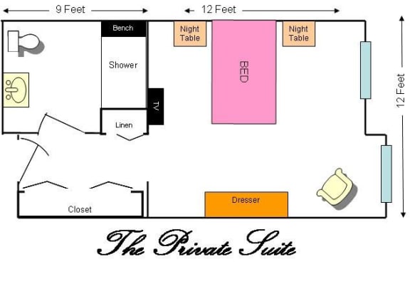 The Private Suite Floor Plan at Savannah Court of St Cloud, St Cloud, FL