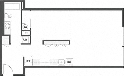  Floor Plan Open 1x1 B
