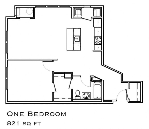 One Bedroom Renovated Floorplan