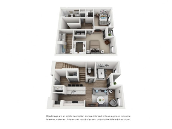 Lockerbie Lofts_Kindel_Combined Lockerbie Lofts_Kindel_Combined 2 Bed 2.3 Bath, 1,341 Sq.Ft.at Lockerbie Lofts, Indianapolis, IN, 46202
