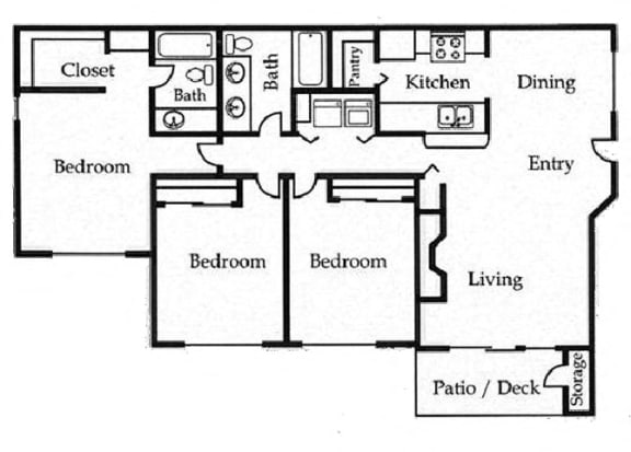 Floor Plan  3 Bed 2 Bath