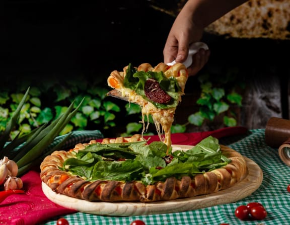 Pizza View at Two Itasca Place, Illinois