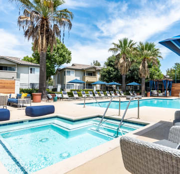 Resort style Pool & Spa at Summit Apartments in Chino Hills, California