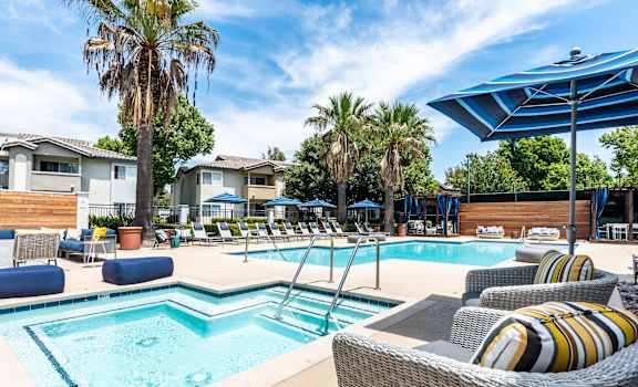 Resort style Pool & Spa at Summit Apartments in Chino Hills, California