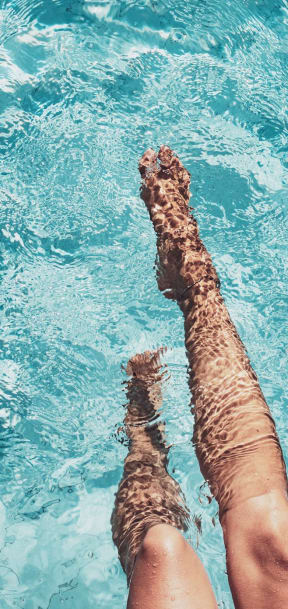 Dipping Toes in Swimming Pool at 1038 on Second Apartments in Lafayette, CA