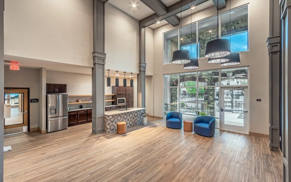 a rendering of the lobby at Rosemont at Mayfield Villas, Arlington, Texas
