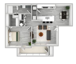 1 bedroom 1 bath The Preserve at Westchase A1 Renovated 3D Floor Plan at The Preserve at Westchase, Tampa, 33626