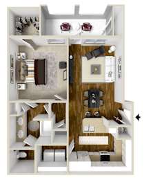 The Haven | 849 Sq. Ft. at Wellington Grande Apartment Homes, Longview, TX