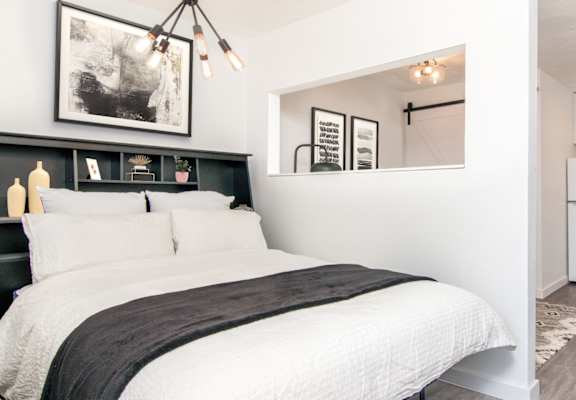 The Imperial Apartments Model Studio with Bed and Kitchen