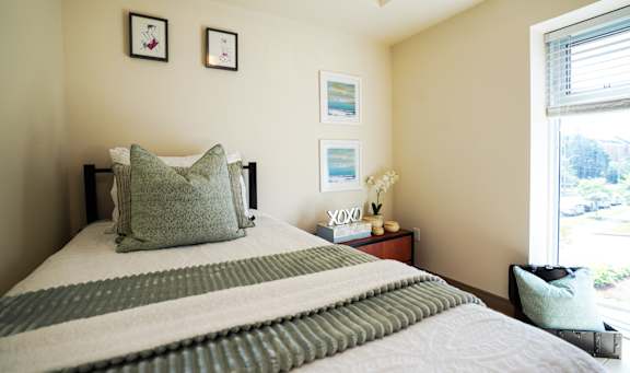 Bedroom with comfortable furnishings in Waterloo