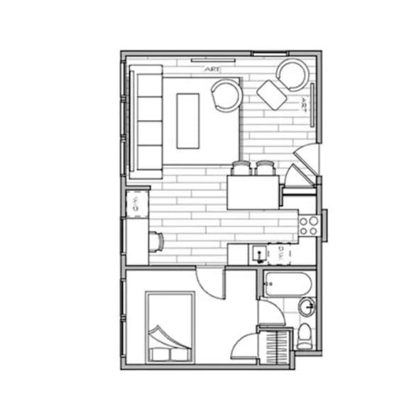 bedroom floor plan of a studio apartment 05 floor