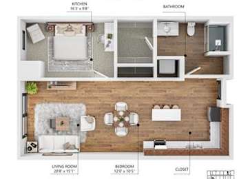 A6 Floor Plan at Soll, Des Moines, 50312