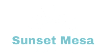 The image is a logo for Sunset Mesa Apartments.