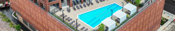 a rendering of the pool on the side of a building at Cassidy on Canal, Chicago, Illinois, 60654