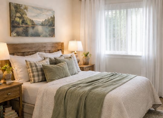 Luxury Bedroom at River Commons Senior Living, Redding