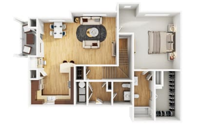 a 2400 sq ft floor plan with a bedroom and a living room