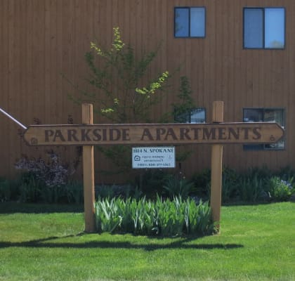 Outside of building, Parkside side, and lawn