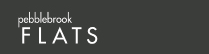 a logo on a black background with the word flats