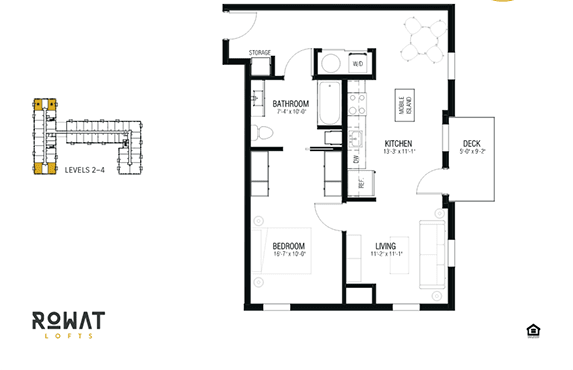 Steel Floor Plan at Rowat Lofts, Des Moines Iowa