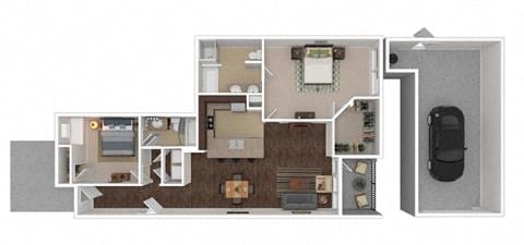 1260 Square-Foot Nova Floor Plan at Orion McCord Park, Little Elm, 75068