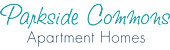 A logo for Parkside Commons Apartment Homes.