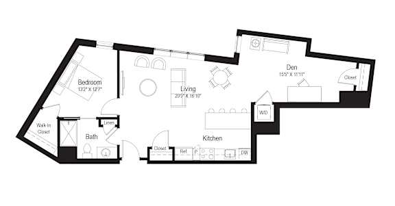 A black and white image of a house floor plan.