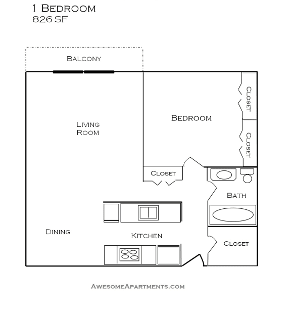 River Ridge Apartments floor plan, Anoka, Minnesota