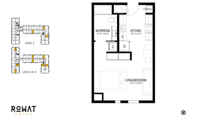 Slate Floor Plan at Rowat Lofts, Des Moines Iowa