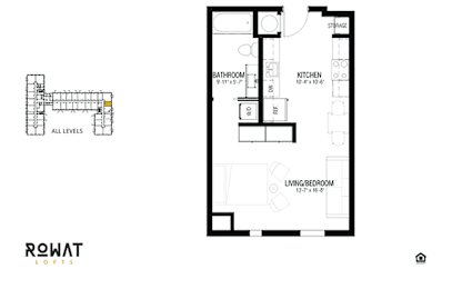 Marble Floor Plan at Rowat Lofts, Des Moines