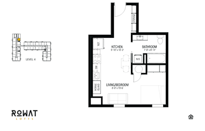 Quartz Floor Plan at Rowat Lofts, Des Moines, IA 50309
