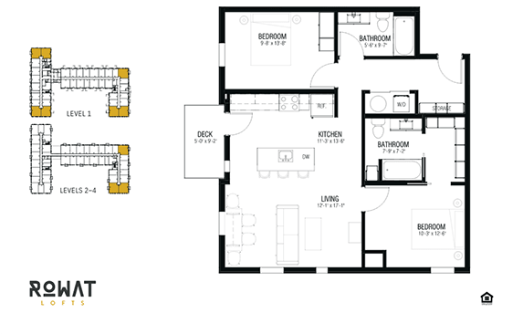 Gold Floor Plan at Rowat Lofts, Iowa