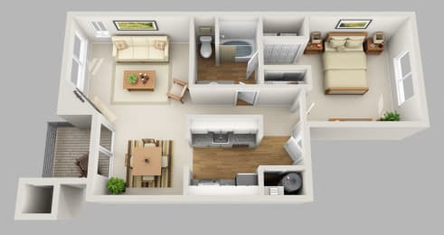 Portland, OR Clermont Apartments 1 bedroom 1 bath