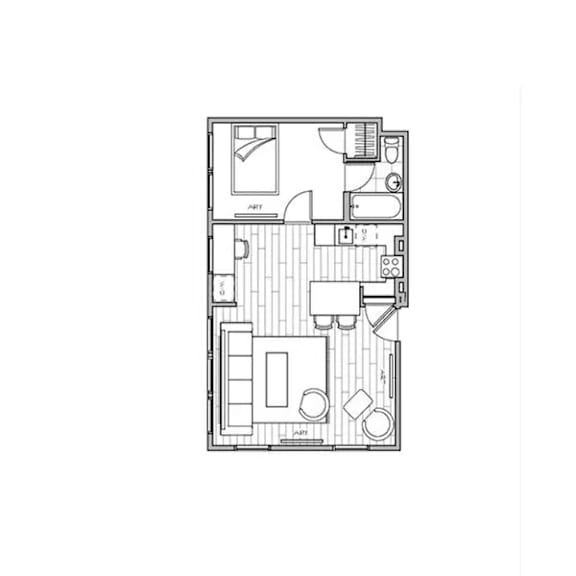 floor plan of the apartment with office space on the ground floor