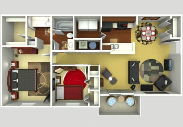 Floor Plan  2 Bedroom 1 Bath