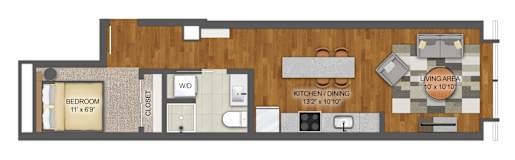 1Bd 1Bth W Floor Plan at Stella St. Paul Apartments, St. Paul, MN