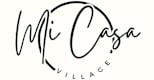 logo with cream background and Mi Casa Village written in black in a circular design
