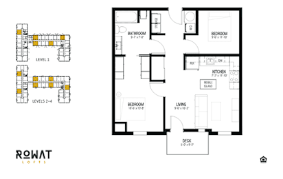 Ivory Floor Plan at Rowat Lofts, Des Moines, 50309