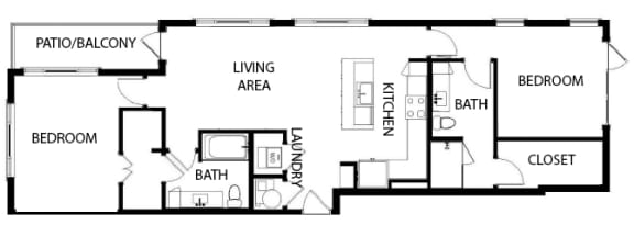 Axio at Carillon - B6 - 2 Bedroom - 2 Bath - 2D