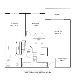 Juniper Floor Plan at Willow Pond, Burnsville, MN