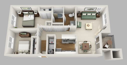 Portland, OR Clermont Apartments 2 bedroom 1 bath