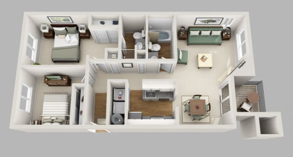 Portland, OR Clermont Apartments 2 bedroom 2 bath