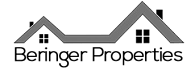 The image is a logo for Beringer Properties, featuring a stylized house shape.