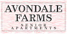 A logo for Avondale Farms Senior Apartments.