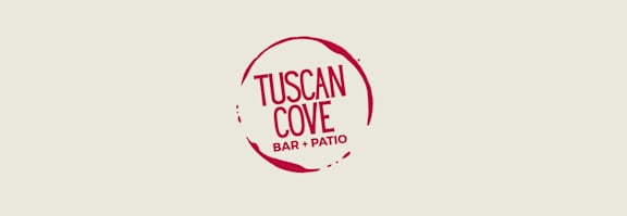 A logo for Tuscan Cove Bar + Patio.