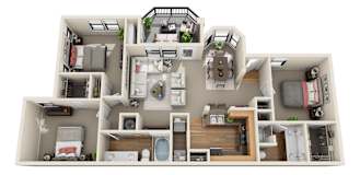 Evergreen - C1 Floor Plan at The Verandah, Austin, TX, 78726