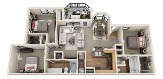Evergreen - C1 Floor Plan at The Verandah, Austin, TX, 78726