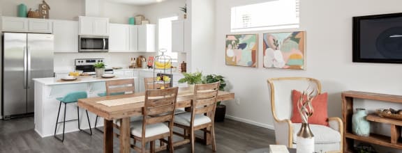 Residences at Butler Creek Model Living Room and Kitchen