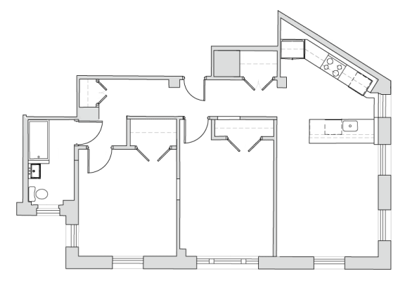 Floor Plan  890-Square-Foot-Two-Bedroom-One-Bath-Apartment-Available-For-Rent-Tilden-Hall-Apartments